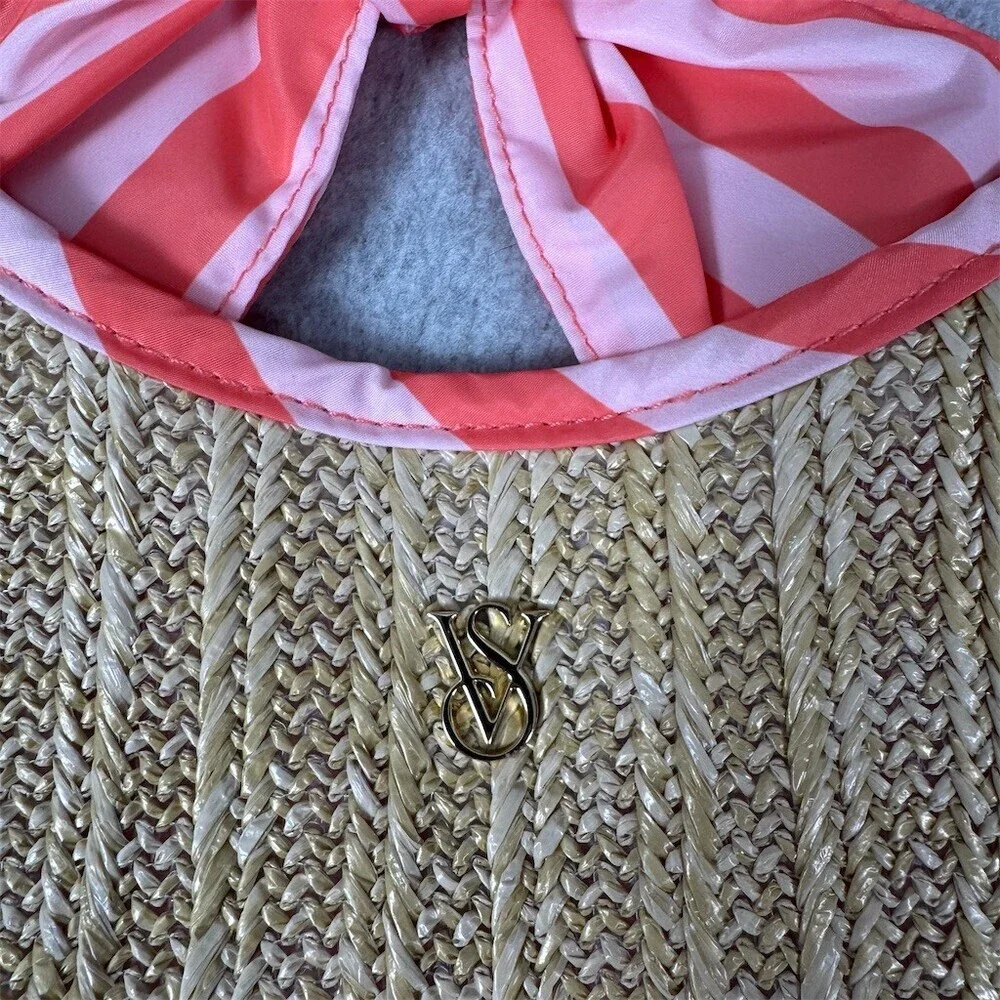 Victoria's Secret Bombshell Tote Bag Large Pink Stripe Bow Logo